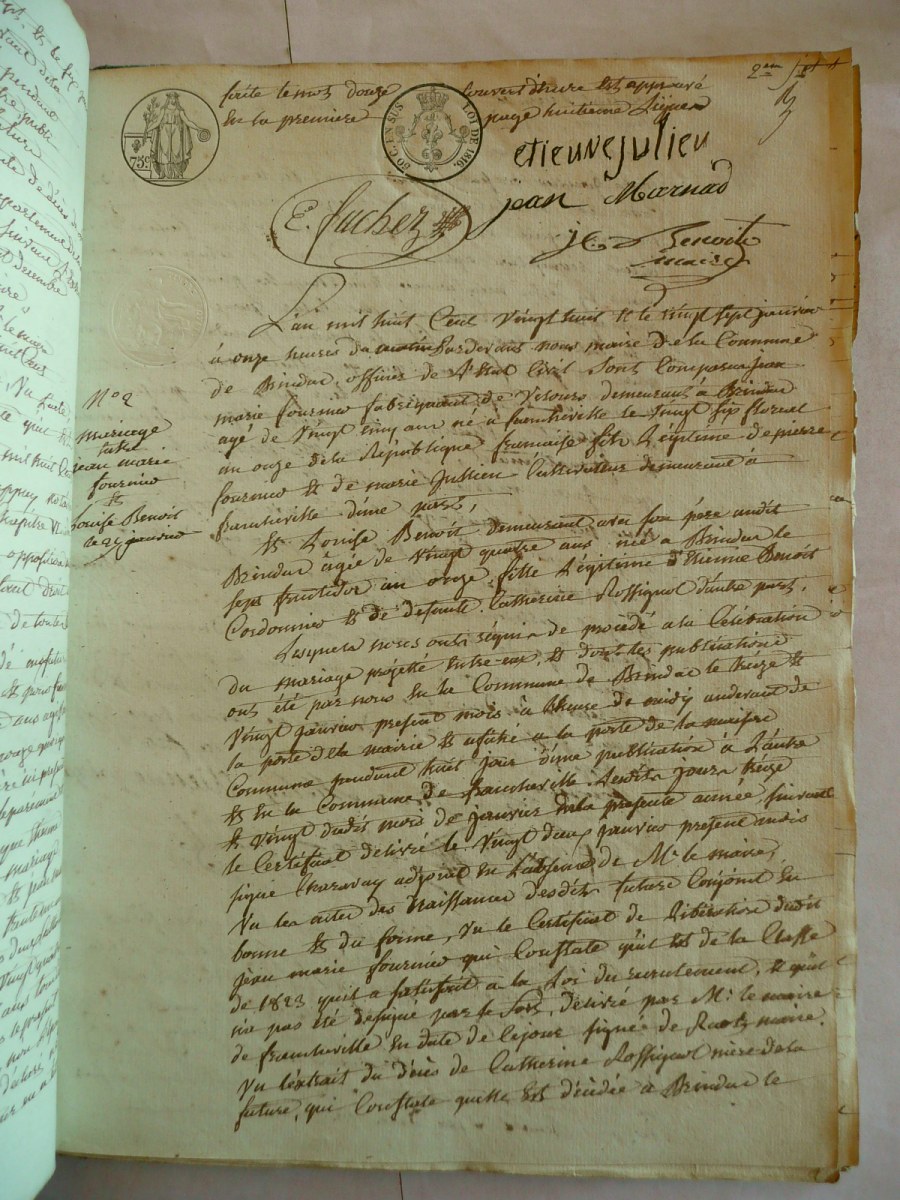 Page du registre